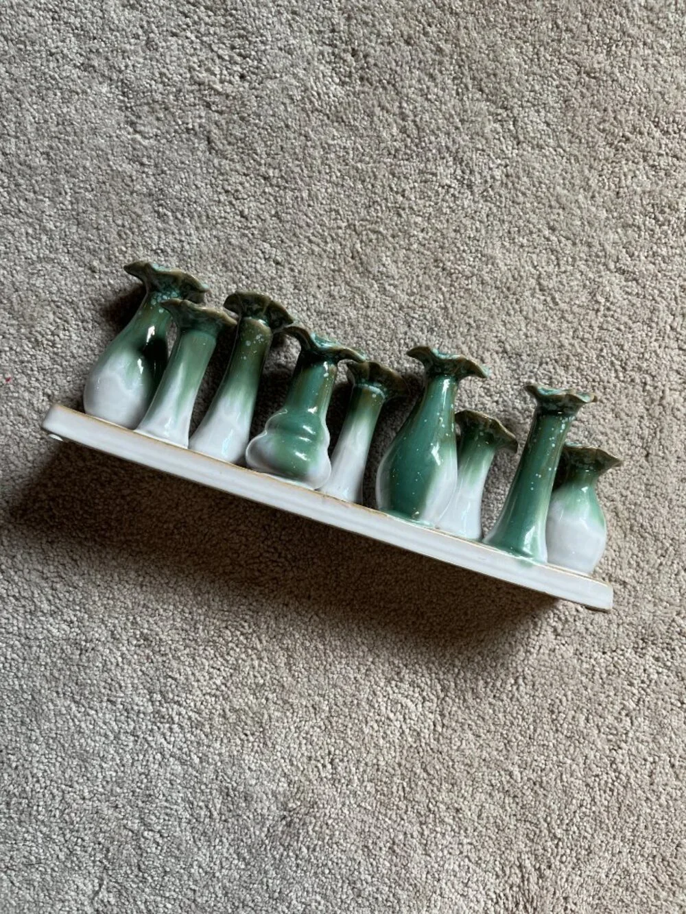 Tag Flourish Bud Vase Green Reactive Glaze
